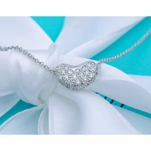 Tiffany & Co. Jewelry - 100% Authentic Tiffany & Co. Diamond Bean Necklace Elsa Peretti Vintage 11mm